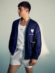 | Tom Daley Lover Knit Cardigan in Navy Blue