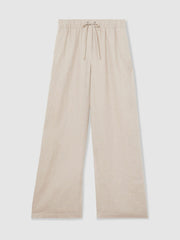 Petite Linen-Blend Wide-Leg Trousers in Neutral