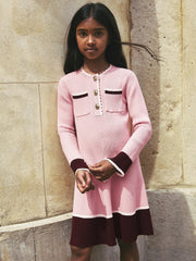 3-9 yrs Scallop-Trim Rib-Knit Dress in Pink