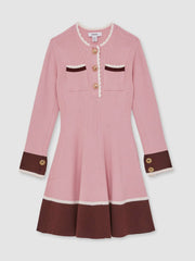 3-9 yrs Scallop-Trim Rib-Knit Dress in Pink
