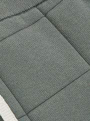 9-12 yrs Tipped Knit Stitch-Detail Shorts in Dark Sage Green
