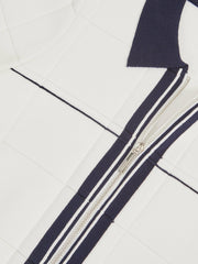 13-14 yrs Tipped Knit Zip-Through Shirt in White/Navy