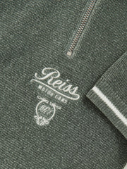 9-13 yrs Chenille Tipped Motor Cars Polo Shirt in Dark Sage Green/White