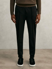 Interlock Drawstring Joggers in Black
