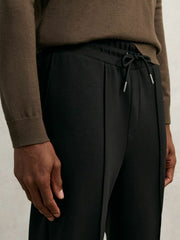 Interlock Drawstring Joggers in Black