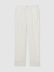 | Ché Linen Wide-Leg Trousers in White