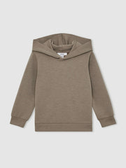 Interlock-Jersey Hoodie in Taupe Brown