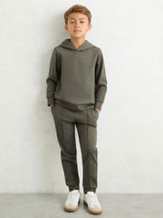 9-13 yrs Interlock Jersey Hoodie in Dark Sage