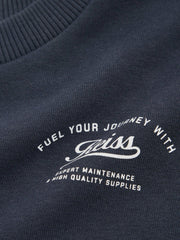 9-13 yrs Cotton Blend Motor Cars Sweatshirt in Washed Blue