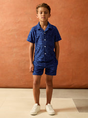 9-13 yrs SmileyWorld Wave Texture Shirt in Bright Blue