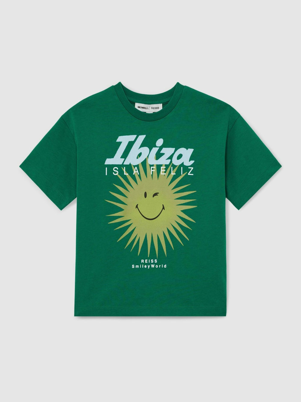 13-14 yrs SmileyWorld Sun Motif T-Shirt in Bright Green