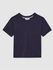 3-9 yrs Cotton Crew Neck T-Shirt in Navy