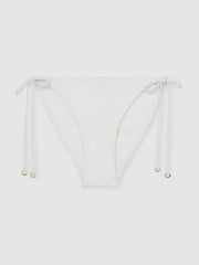 Side Tie Bikini Bottoms in White