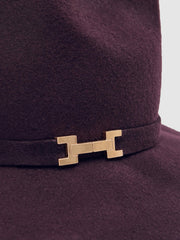 Wool Fedora Hat in Burgundy