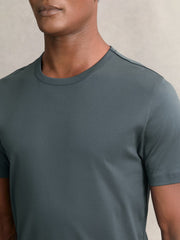 Airwater-Cotton Crew-Neck T-Shirt in Airforce Blue