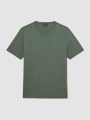 Airwater-Cotton Crew-Neck T-Shirt in Kale Green