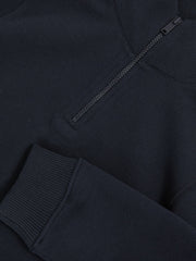 9-13 yrs Textured Half-Zip Sweatshirt with Cotton in Navy