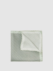 Geo Chain Detail Pocket Square in Sage