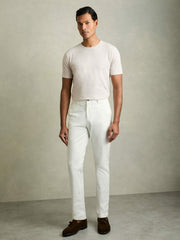 Cotton Crew Neck T-Shirt in Wheat Melange