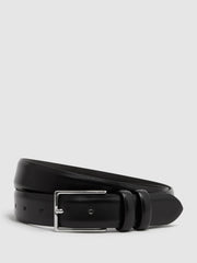 Smooth Leather Belt in Black