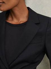 Single Breasted Suit Blazer in Navy