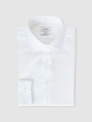 Regular Fit Cotton Sateen Striped Shirt in White