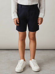 3-9 yrs Cotton Chino Shorts with Stretch in Navy