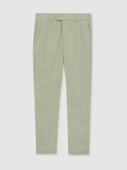 Linen Suit Shorts in Apple
