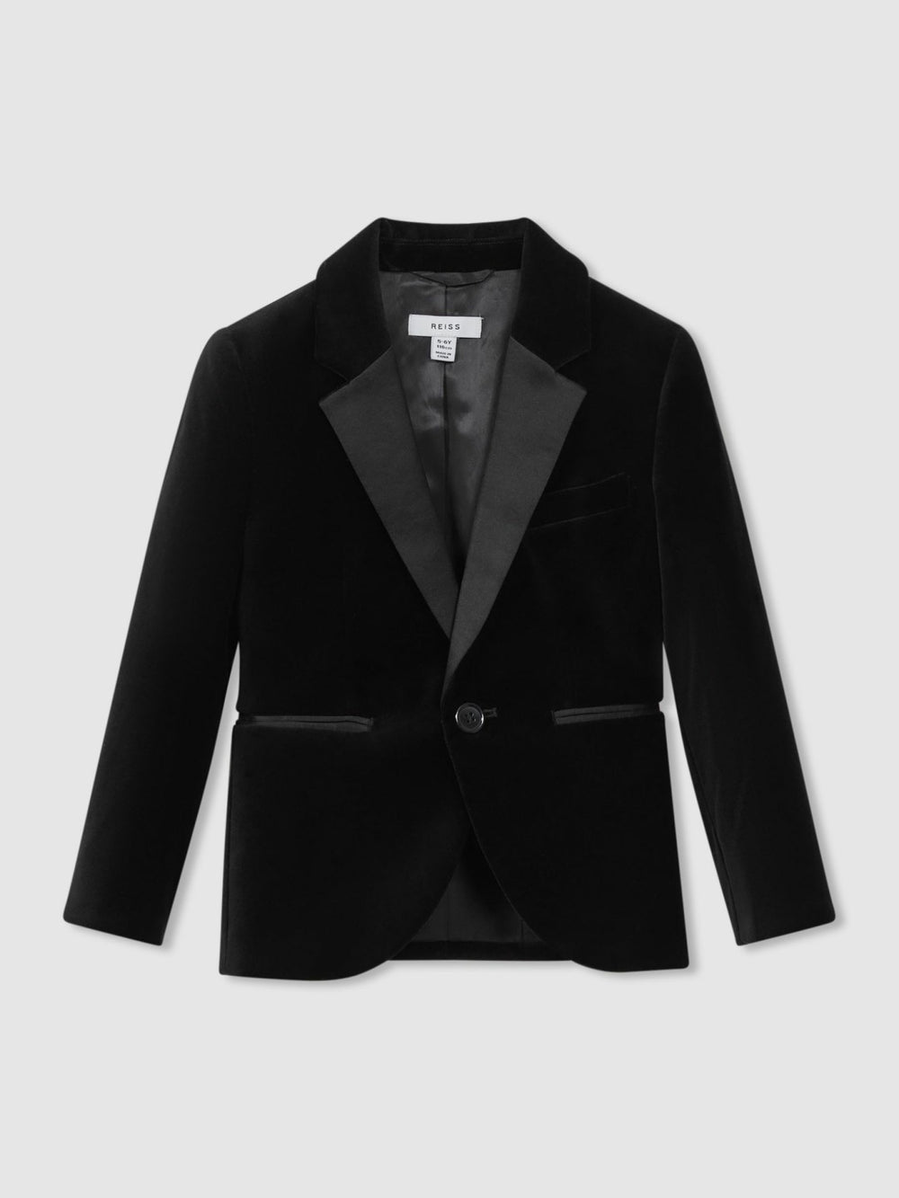 13-14 yrs Single Breasted Velvet Blazer in Black