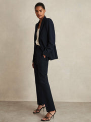 Tailored Single Breasted Suit Blazer in Navy