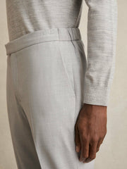 Slim-Fit Drawstring Trousers in Grey