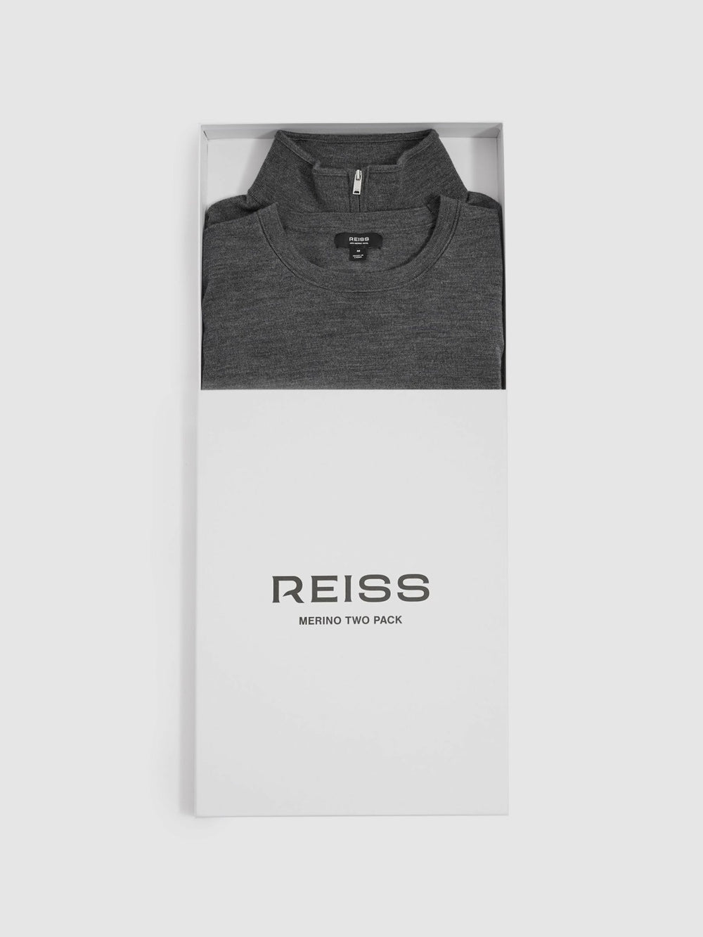 Pack of Two Merino Wool Jumpers in Derby Grey Marl