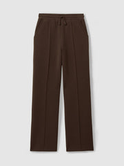 Interlock Wide-Leg Joggers in Chocolate