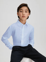 3-9 yrs Slim Fit Cotton Shirt in Soft Blue