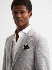 Plain Silk Pocket Square in Black