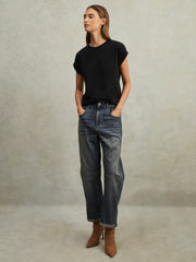 Cotton-Jersey Crew Neck T-Shirt in Black