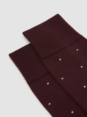 Polka Dot Socks in Bordeaux