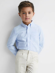 3-9 yrs Button Down Oxford Shirt in Soft Blue
