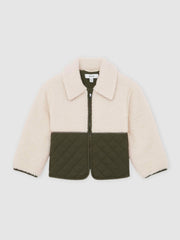 9-13 yrs Quilted Borg Jacket in Ecru
