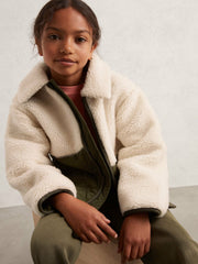 3-9 yrs Quilted Borg Jacket in Ecru