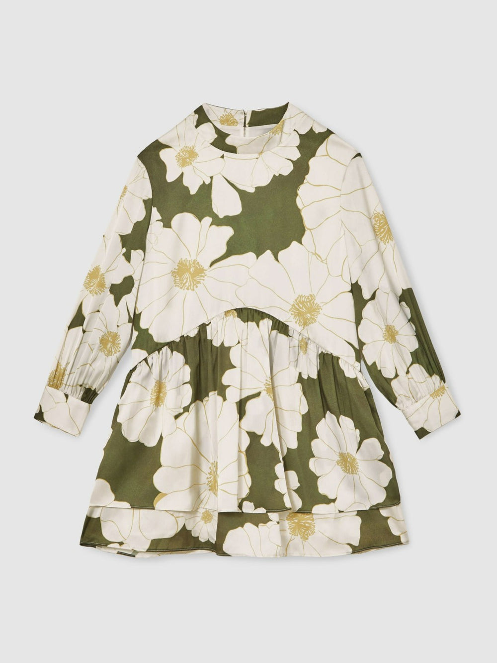 13-14 yrs Floral-Print Swing Dress in Green