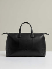 Micro-Grain Leather Holdall in Black