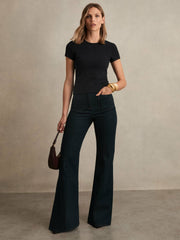 Stretch-Cotton Crew-Neck T-Shirt in Black