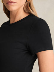 Stretch-Cotton Crew-Neck T-Shirt in Black