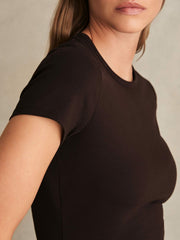 Stretch-Cotton Crew-Neck T-Shirt in Chocolate Brown