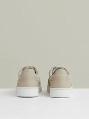 Leather Elasticated-Lace Trainers in Ecru