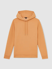 Interlock Jersey Drawstring Hoodie in Light Camel Brown