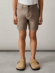 3-9 yrs Cotton Chino Shorts with Stretch in Stone