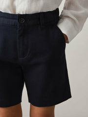 9-13 yrs Cotton Chino Shorts with Stretch in Navy