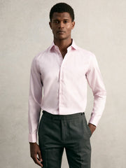 Slim Fit Slim-Fit Cotton-Sateen Shirt in Pink